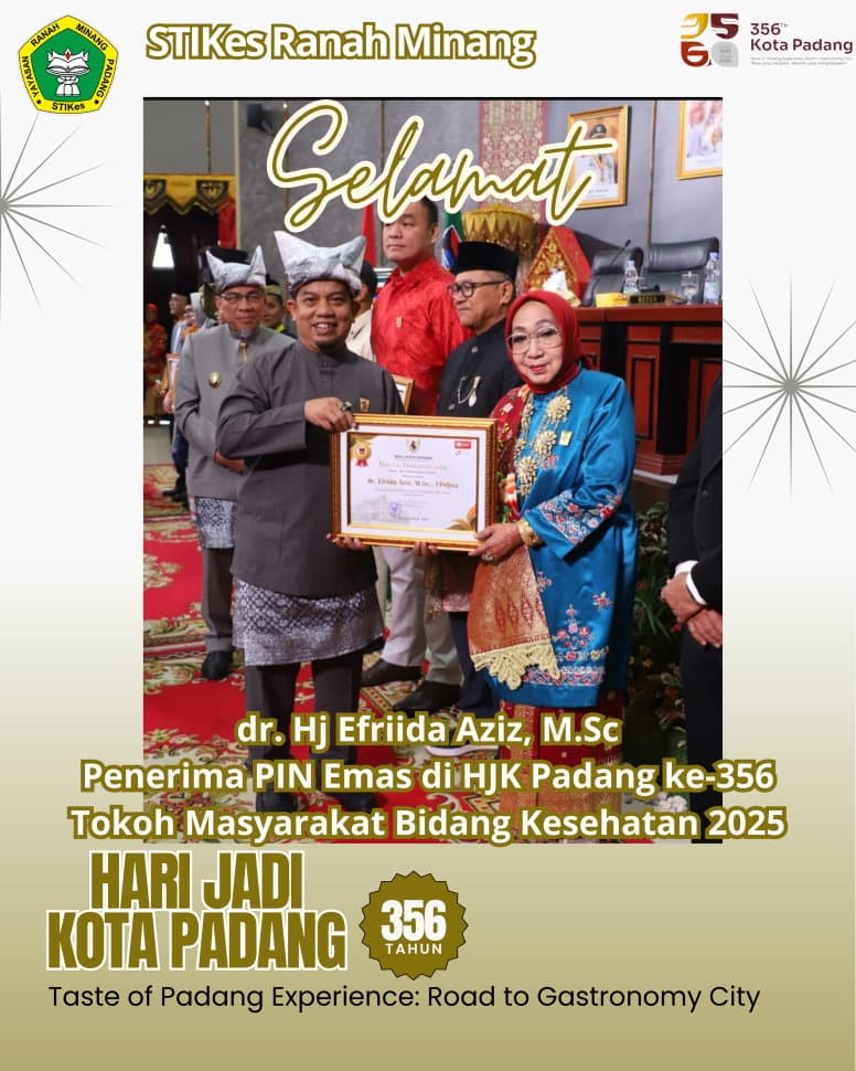Selamat Ibu dr. Hj. Efriida Aziz, M.Sc — Penerima PIN Emas di HJK Padang ke-356 Tokoh Masyarakat Bidang Kesehatan 2025